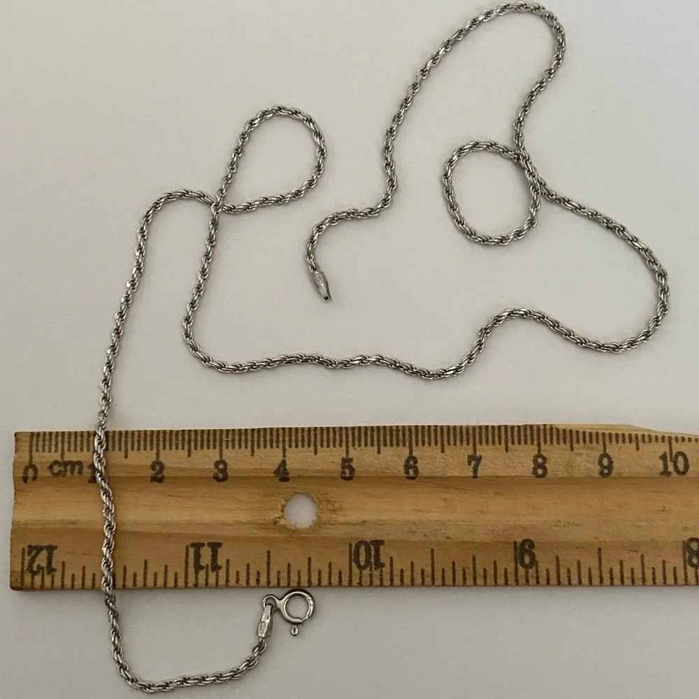 925 silver 19.5” 2mm rope chain necklace 19.5 inches Unisex